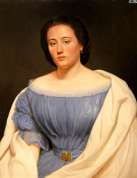 Marie-Eléonore Fresez painting (1863) by Jean-Baptiste Fresez at National Museum of History & Art. Luxembourg, Luxembourg.