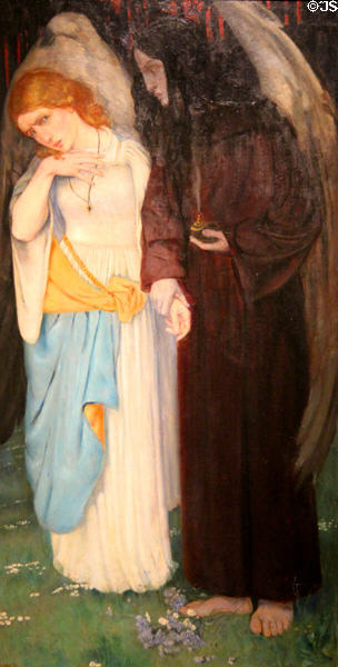 Death & Young Girl painting (1902) by Dominique Lang at National Museum of History & Art. Luxembourg, Luxembourg.