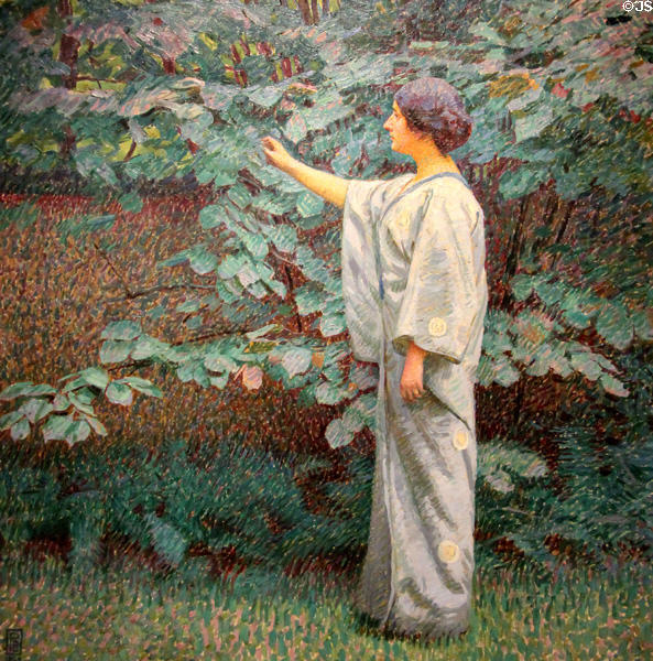 In the Garden painting (1913) by Pierre Blanc at National Museum of History & Art. Luxembourg, Luxembourg.