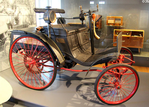 Benz auto (1895) first car delivered to Luxembourg at National Museum of History & Art. Luxembourg, Luxembourg.