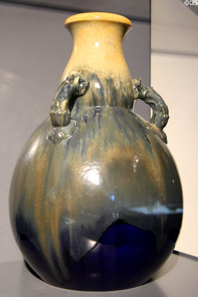 Large earthenware vase with three handles (1925) made by Villeroy & Boch at Septfontaines-lez-Luxembourg at National Museum of History & Art. Luxembourg, Luxembourg.