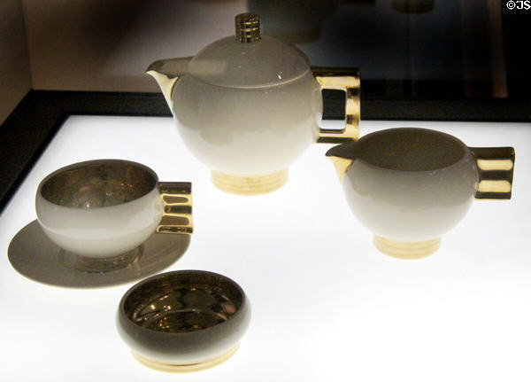 Fine earthenware tea service (1930-35) made by Villeroy & Boch at Septfontaines-lez-Luxembourg at National Museum of History & Art. Luxembourg, Luxembourg.