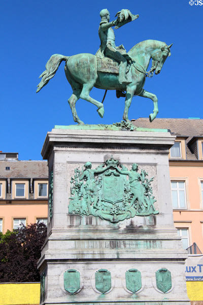 Place Guillaume II, King of Low Countries & Grand-Duke of Luxembourg (reigned 1840-49) equestrian monument. Luxembourg, Luxembourg.