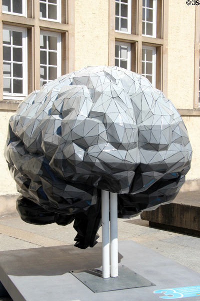 Street art from "Mind the Brain" exhibition (Fall 2019) painted by Marc Pierrard to reflect effect of the environment on the brain. Luxembourg, Luxembourg.