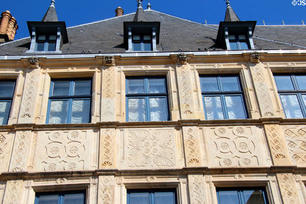 Bas-relief geometric patterns on exterior walls of Grand Ducal Palace. Luxembourg, Luxembourg.