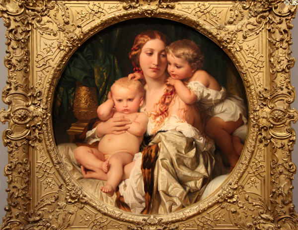 A Mother's Joy painting (1843) by Hippolyte (aka Paul) Delaroche at Villa Vauban Museum. Luxembourg, Luxembourg.