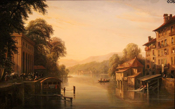 Lake Geneva View painting (2nd half of 19thC) by Isidore Dagnan at Villa Vauban Museum. Luxembourg, Luxembourg.
