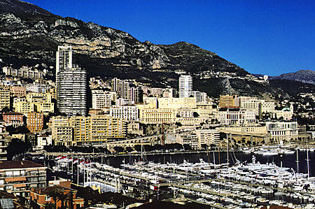 Buildings around port of Monaco.