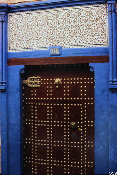 Muslim architecture of doorway in Rabat Medina. Rabat, Morocco.