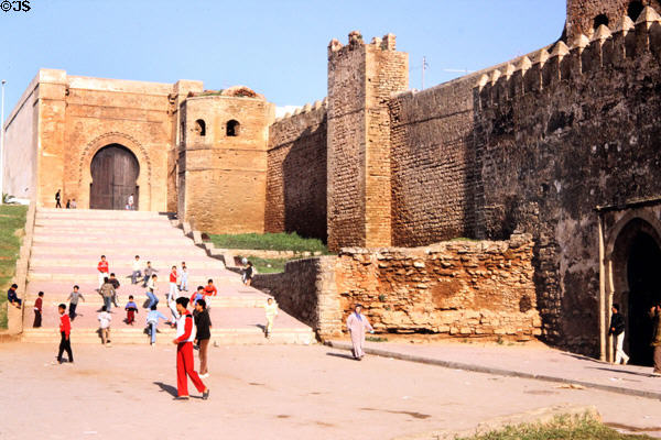 Bab Oudaia gate (late 12thC) entrance to Rabat Kasbah. Rabat, Morocco.