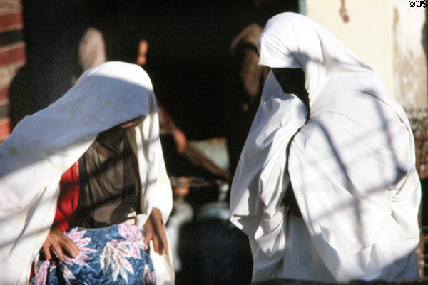 Women in souk of Midelt. Morocco.