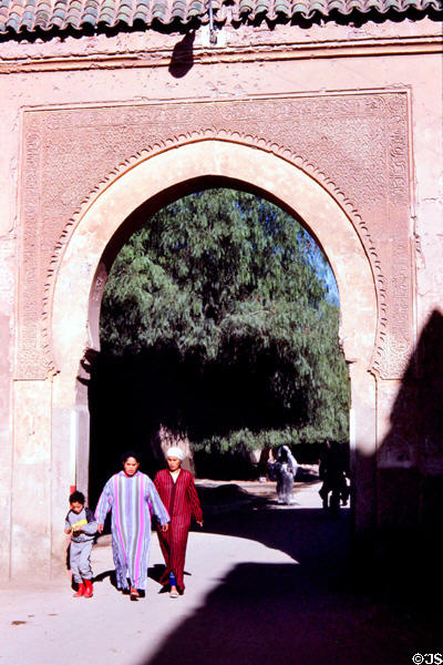 Muslim gate near Saadian Tombs. Marrakesh, Morocco.