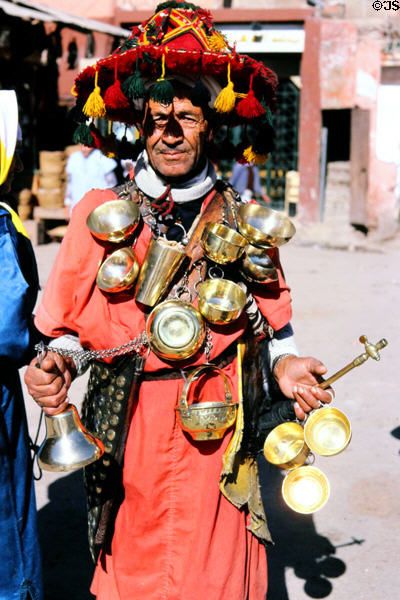 Berber water seller. Marrakesh, Morocco.