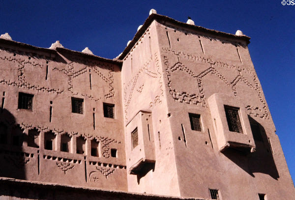 Design details of Ouarzazate Kasbah. Morocco.