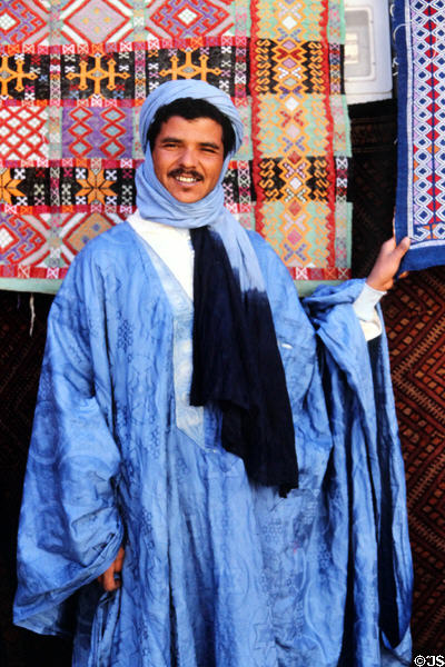 Blue Berber in town of Rissani. Morocco.