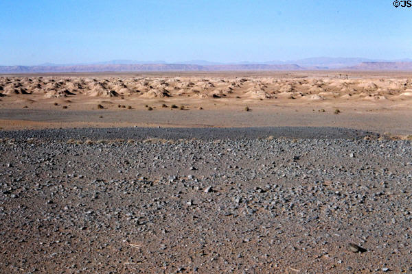 Sand dunes in desert west of Erfoud. Morocco.