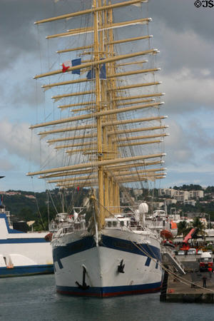 Royal Clipper 5-masted sailing ship in Fort de France harbor. Fort de France, Martinique.