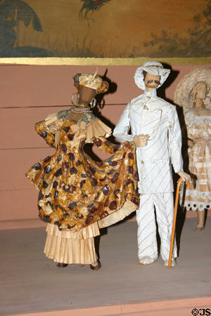 Creole planter & women dolls made of plant materials in Musée de Figurines Vegetales at Plantation Leyritz. Martinique.