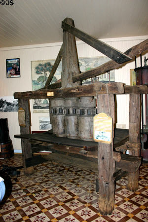 Ox-driven sugar press at St James Rum Museum. Ste-Marie, Martinique.