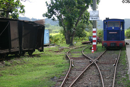Excursion train which runs through cane fields oft St James plantation. Ste-Marie, Martinique.