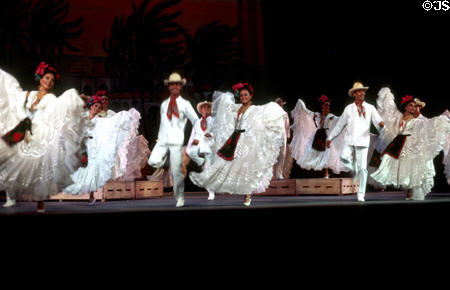 Costumed dancers in Ballet Folklorico. Mexico City, Mexico.