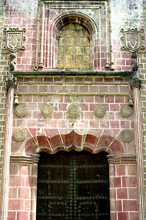 Detail of Franciscan monastery's architecture, Huejotzingo. Mexico.