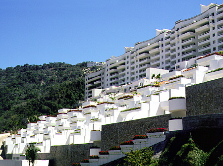 Modern apartments on hills of Acapulco. Mexico.
