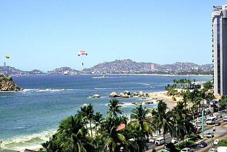 View of bay from a hotel in Acapulco. Mexico.
