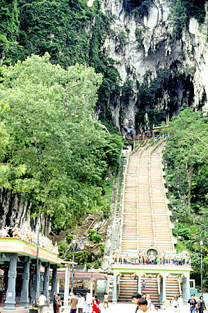 Entrance to Batu caves in Kuala Lumpur which houses a Hindu temple. Malaysia.