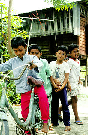 Children from Malay village on Penang. Malaysia.