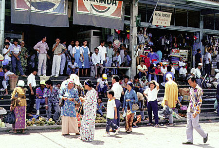 Market activity in Beaufort. Malaysia.