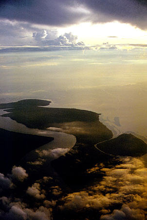 Coast near Sandakan on Borneo island in Sabah province. Malaysia.