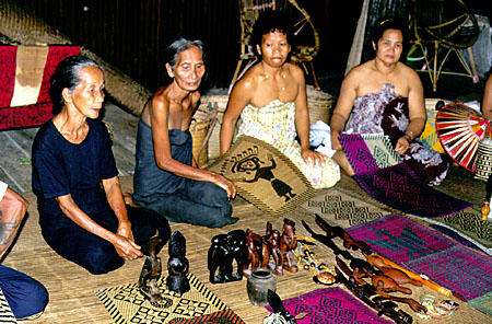 Crafts for sale in Skrang longhouse in Sarawak. Malaysia.