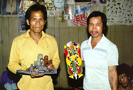 Artists from Ugat longhouse in Sarawak. Malaysia.