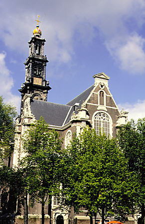 Westerkerk (1620) where body of Rembrandt is buried. Amsterdam, Netherlands. Architect: Hendrick de Keyser..