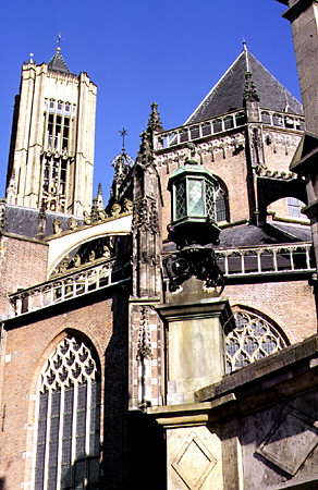 Geometric architecture of Arnhem Grote Kerk or Eusebiuskerk. Arnhem, Netherlands.
