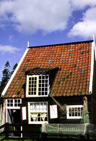 Shingled cottage in Netherlands Open Air Museum. Arnhem, Netherlands.