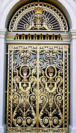 Details of an ornate door at Het Loo. Apeldoorn, Netherlands.