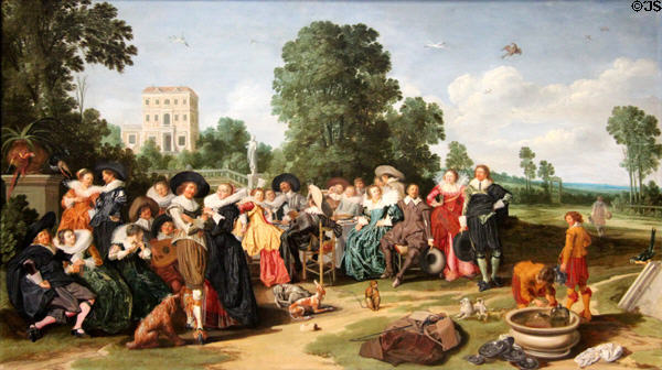 Country festival painting (1627) by Dirck Hals at Rijksmuseum. Amsterdam, NL.