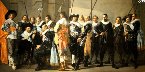 Militia Company of District XI under Command of Captain Reynier Reael (aka Meagre Company) painting (1637) by Frans Hals & Pieter Codde at Rijksmuseum. Amsterdam, NL.