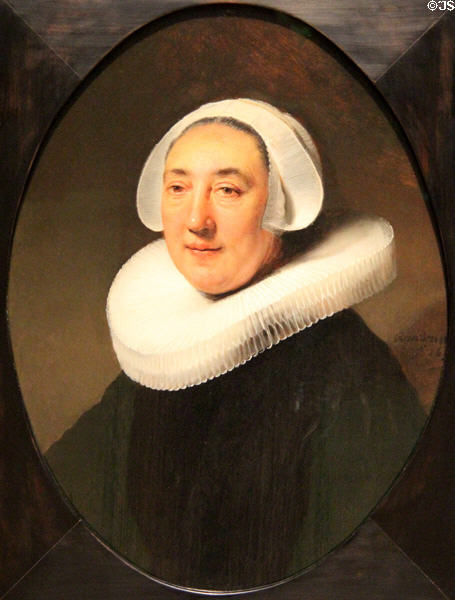Portrait of Haesje Jacobsdr van Cleyburg (1634) by Rembrandt van Rijn at Rijksmuseum. Amsterdam, NL.