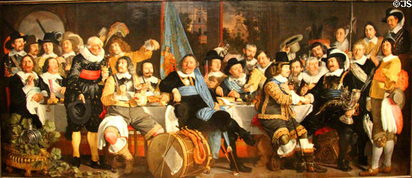 Banquet at Crossbowmen's Guild in Celebration of Treaty of Münster painting (1648) by Bartholomeus van der Helst at Rijksmuseum. Amsterdam, NL.