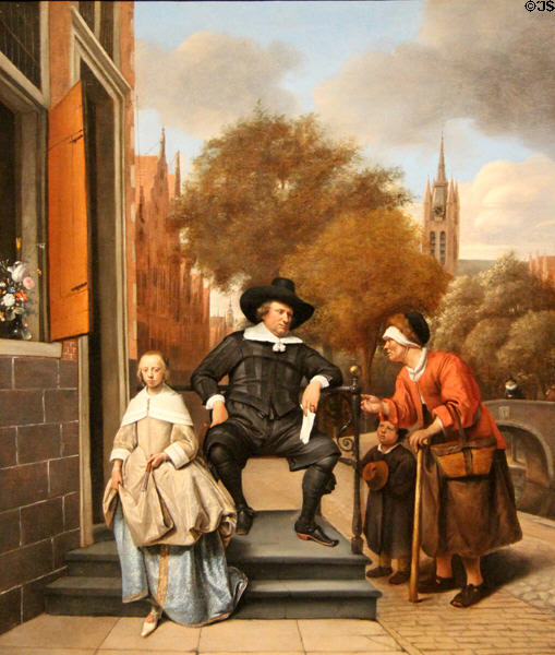 Adolf & Catharina Croeser (aka Burgomaster of Delft & his Daughter) painting (1655) by Jan Steen at Rijksmuseum. Amsterdam, NL.