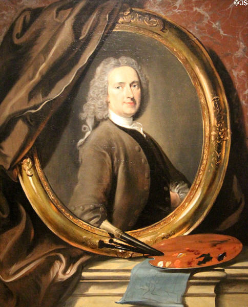 Self-portrait (1739) by Cornelis Troost at Rijksmuseum. Amsterdam, NL.
