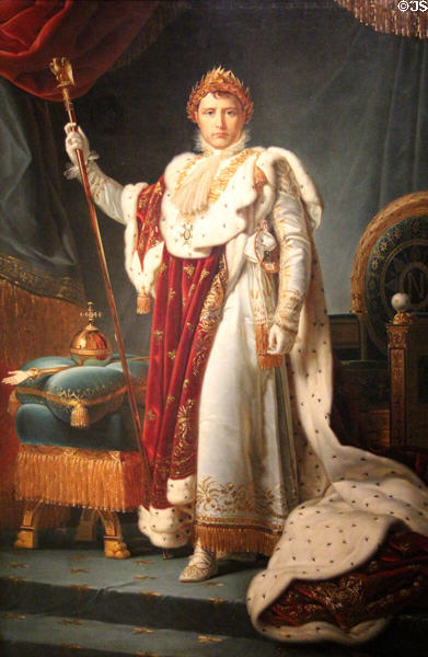 Portrait of Emperor Napoleon I (1805-15) by studio of François Pascal Simon, Baron Gérard at Rijksmuseum. Amsterdam, NL.