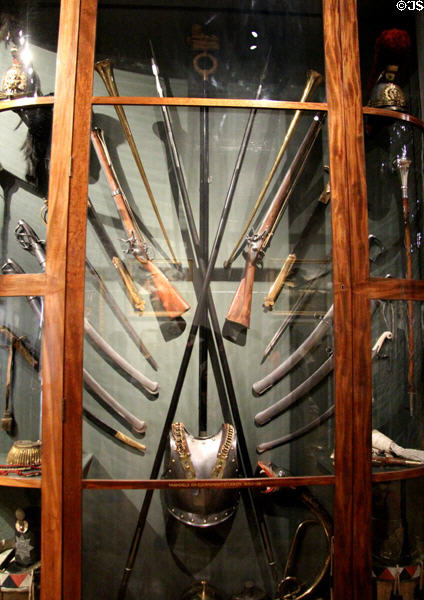 Trophy weapons used by both sides during the Belgian Revolt of 1830 at Rijksmuseum. Amsterdam, NL.