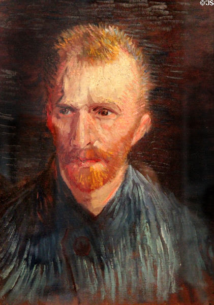 Self-portrait (facing left) (1887) by Vincent van Gogh at Van Gogh Museum. Amsterdam, NL.