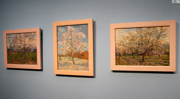 Orchard paintings hung as per instructions of the artist (1888) by Vincent van Gogh at Van Gogh Museum. Amsterdam, NL.
