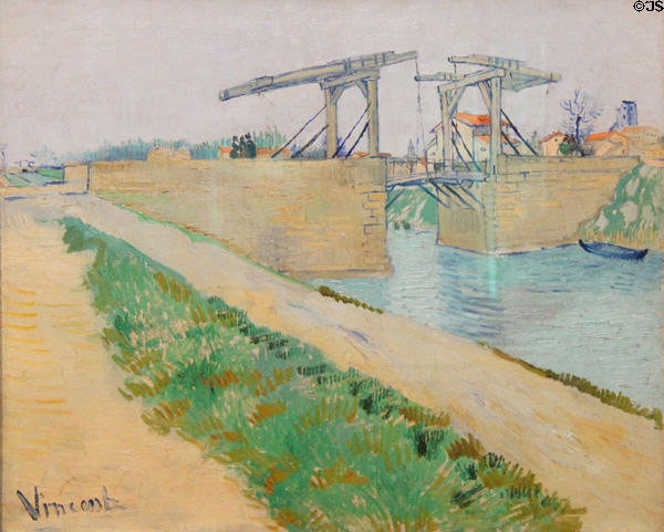 Langlois bridge in Arles painting (1888) by Vincent van Gogh at Van Gogh Museum. Amsterdam, NL.