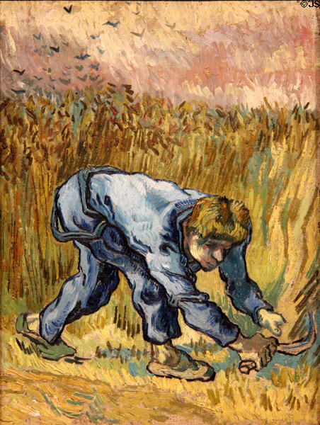 The Reaper painting after Millet print (1889) by Vincent van Gogh at Van Gogh Museum. Amsterdam, NL.
